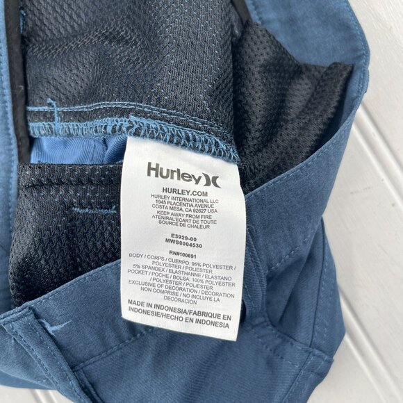 Hurley Mens Blue Phantom‎ Hybrid Shorts Size 31 flat front - Picture 3 of 5
